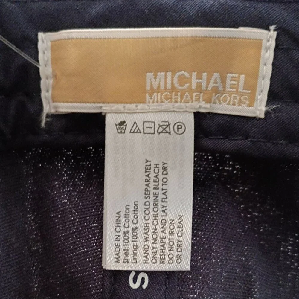 Michael Kors Women's Blue Cotton Adjustable Logo Cap - One Size